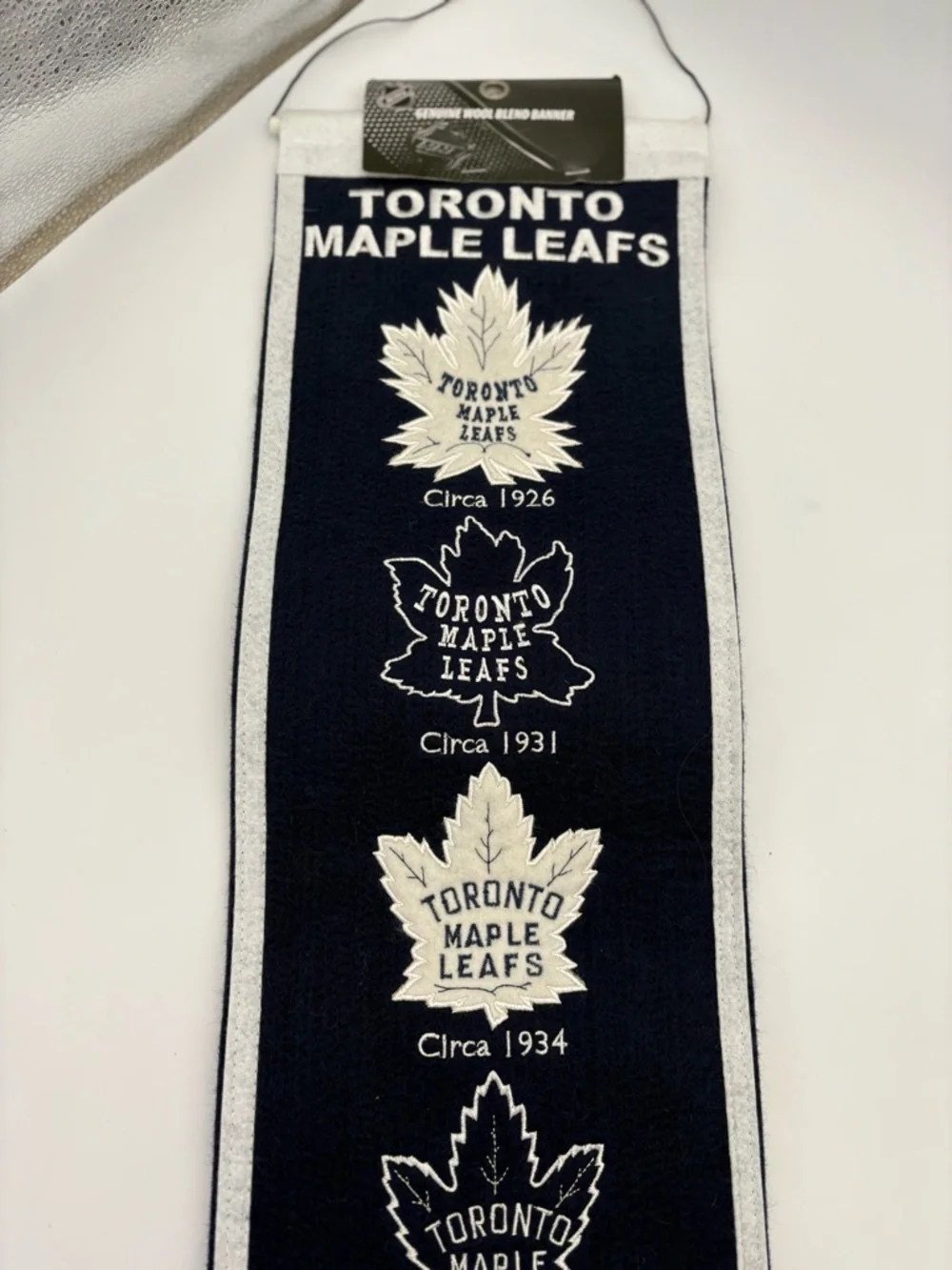 NHL Toronto Maple Leafs Wool Blend Logo Banner - Navy & White